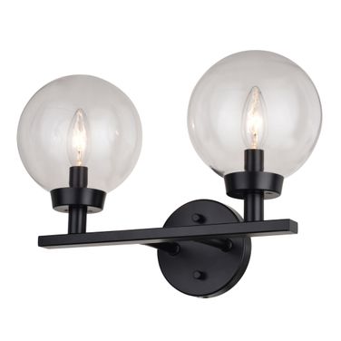 Lander 2 Light Vanity In Matte Black