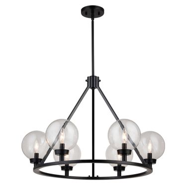 Lander 28.25 Inch 6 Light Chandelier In Matte Black