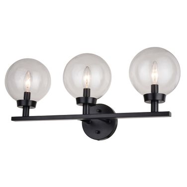 Lander 3 Light Vanity In Matte Black