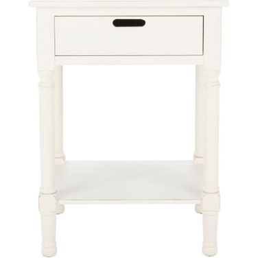 Landers 1 Drawer Accent Table in Distressed White