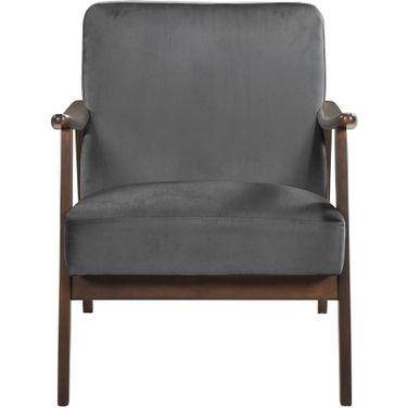 Landers Accent Chair In Gray and Walnut