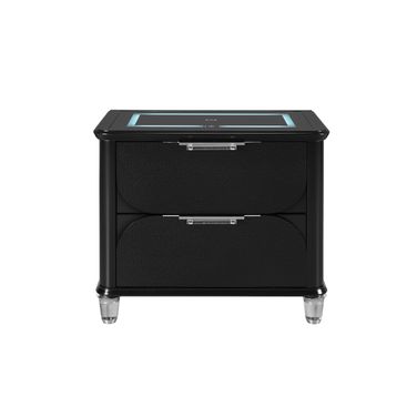 Lando Nightstand with Speaker and Wireless Charging Platform In Black