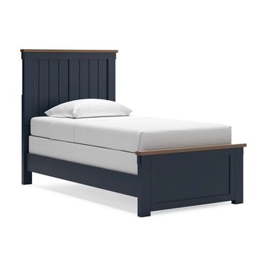 Landocken Twin Panel Bed In Brown/Blue