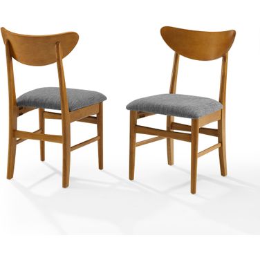 Landon 2-Piece Wood Dining Chairs W/Upholstered Seat In Acorn