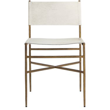 Landon Chair In Antique Aged Brass and Natural Ivory