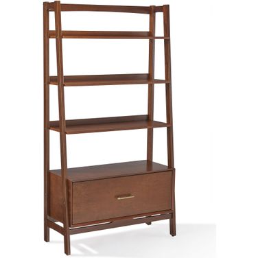 Landon Large Etagere Bookcase In Mahogany