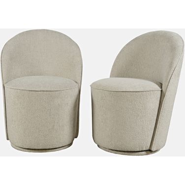 Landon Upholstered Swivel Dining Chair Set of 2 In Gray