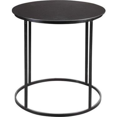 Landon Round Metal End Table In Black Finish