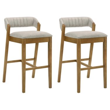Landyn 26 Inch Counter Height Barstool Set of 2 In Grey and Amber Glow
