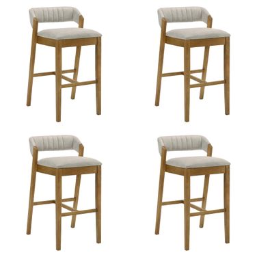 Landyn 26 Inch Counter Height Barstool Set of 4 In Grey and Amber Glow