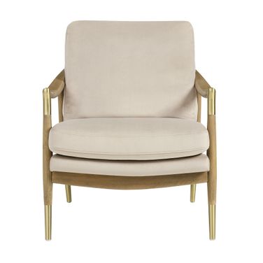 Langford Performance Velvet Accent Armchair In Walnut and Almond