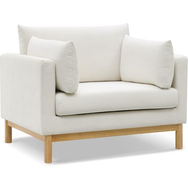Langham Linen Textured Fabric Chair In Cream