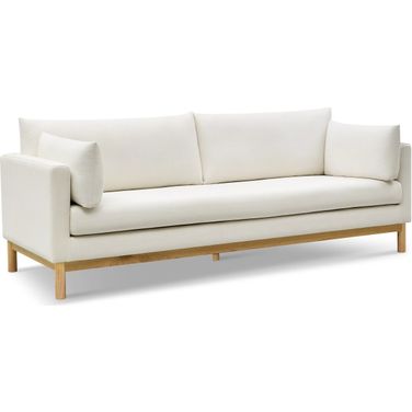 Langham Linen Textured Fabric Sofa In Cream