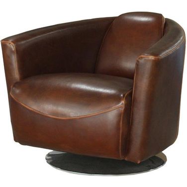 Lannister Swivel Club Chair In Brown