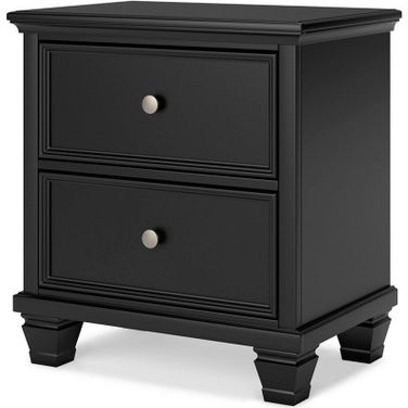 Lanolee Black Two Drawer Night Stand