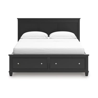 Lanolee California King Panel Storage Bed In Black