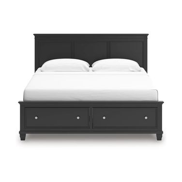 Lanolee King Panel Storage Bed In Black