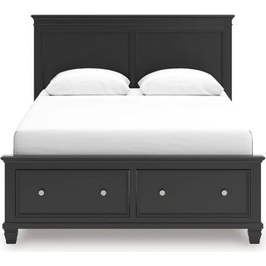 Lanolee Queen Panel Storage Bed In Black