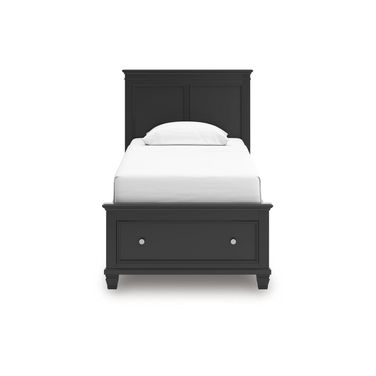 Lanolee Twin Panel Storage Bed In Black