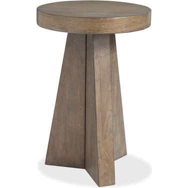 Lansbury Round Accent End Table In Antique Wheat