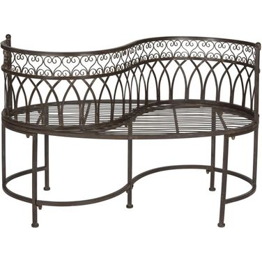Lara Rustic Brown Kissing Bench
