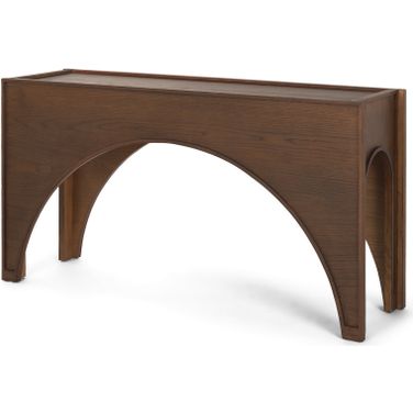 Laraya Wood Arched Console Table In Dark Brown