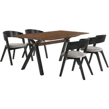 Laredo and Jackie 5-Piece Black Rectangular Dining Set