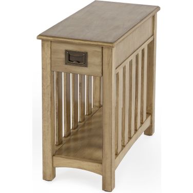 Larina Shaker One Drawer Side Table In Dark Brown
