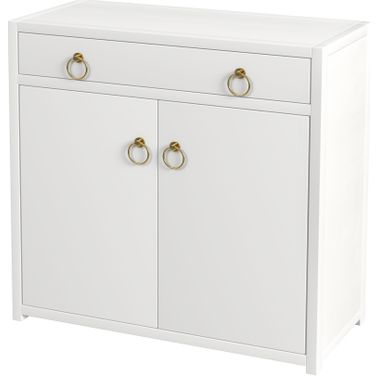 Lark 2 Door Cabinet with Storage In White
