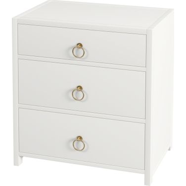 Lark 3 Drawer Nightstand In White