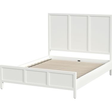Lark Queen Size Panel Bed In White