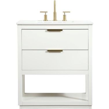 Larkin 30 Inch Single Bathroom Vanity In White