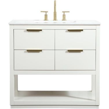 Larkin 36 Inch Single Bathroom Vanity In White