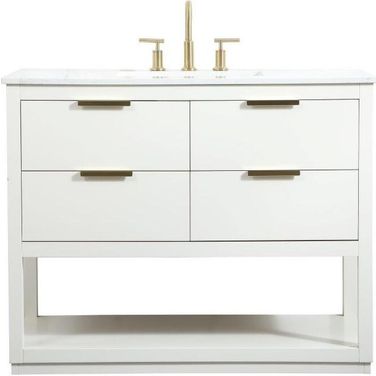 Larkin 42 Inch Single Bathroom Vanity In White
