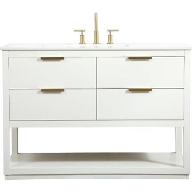 Larkin 48 Inch Single Bathroom Vanity In White