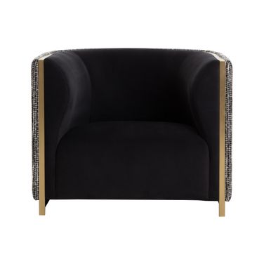 Larron Armchair In Abbington Black and Hobbes Night