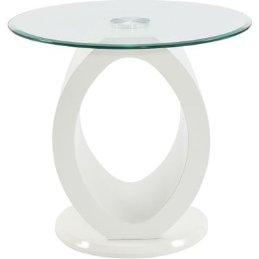 Larry End Table In White High Gloss