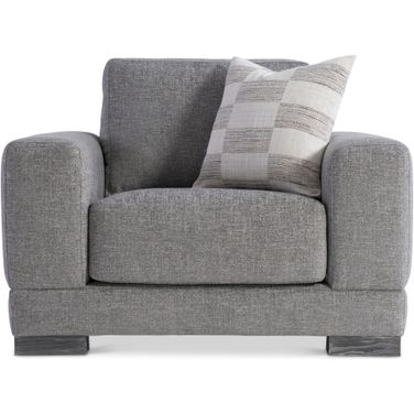 Lars Fabric Chair In Grey Chenille