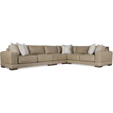 Lars Leather 4-Piece Sectional In Tan