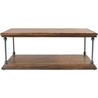 Larson 50 Inch Solid Wood Coffee Table with Storage In Distressed Brown