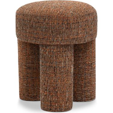 Larson Polyester Fabric Ottoman In Cognac