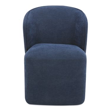 Larson Rolling Dining Chair In Navy Blue