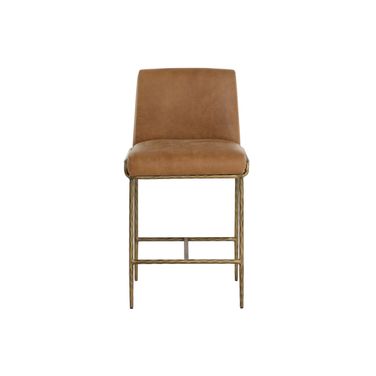 Lathan Counter Stool In Tan Leather