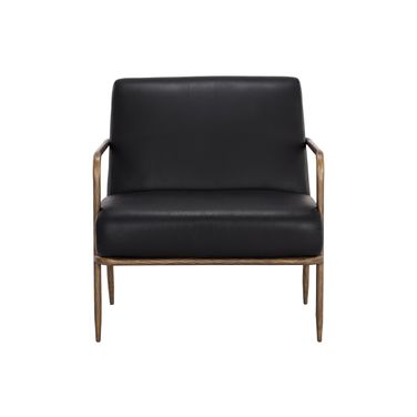 Lathan Lounge Chair In Charcoal Black