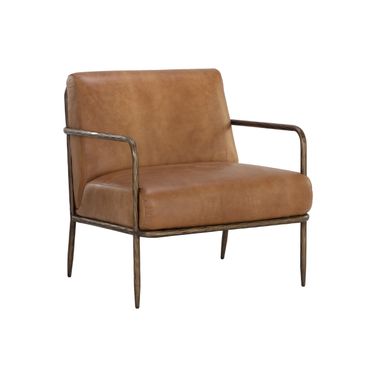 Lathan Lounge Chair In Tan Leather