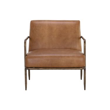 Lathan Lounge Chair In Tan Leather