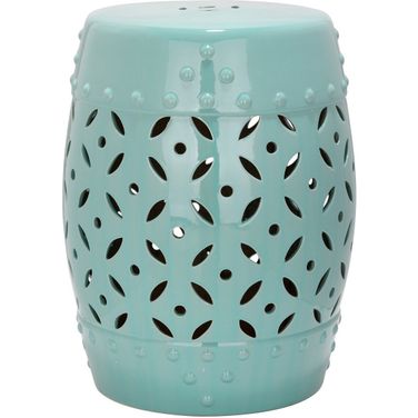 Lattice Light Blue Coin Garden Stool