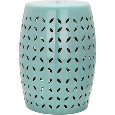 Lattice Light Blue Petal Garden Stool
