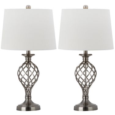 Lattice Nickel 26.75 Inch Urn Table Lamp Set of 2