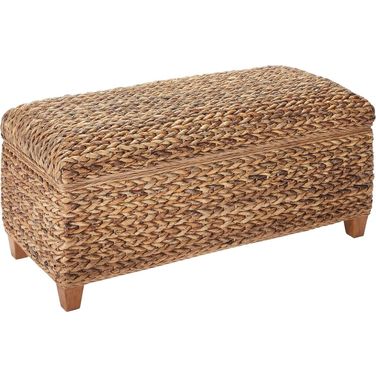 Laughton Hand-Woven Banana Leaf Storage Trunk Amber